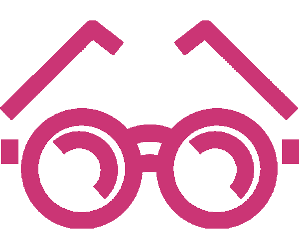 Icono de unas gafas con montura redonda, símbolo de corrección visual en Óptica Giner.